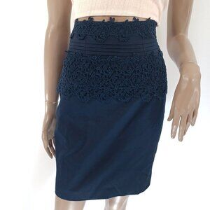 GIRLS FROM SAVOY ANTHROPOLOGIE Pencil Skirt Guipure Lace & Pintuck Border 2